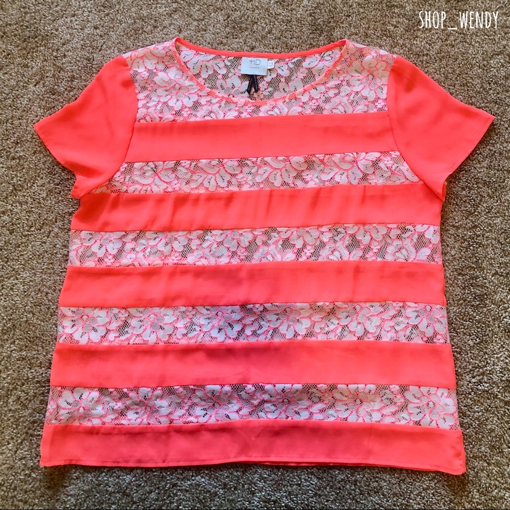 Anthropologie | HD in Paris Lace Stripe Top Sz 14